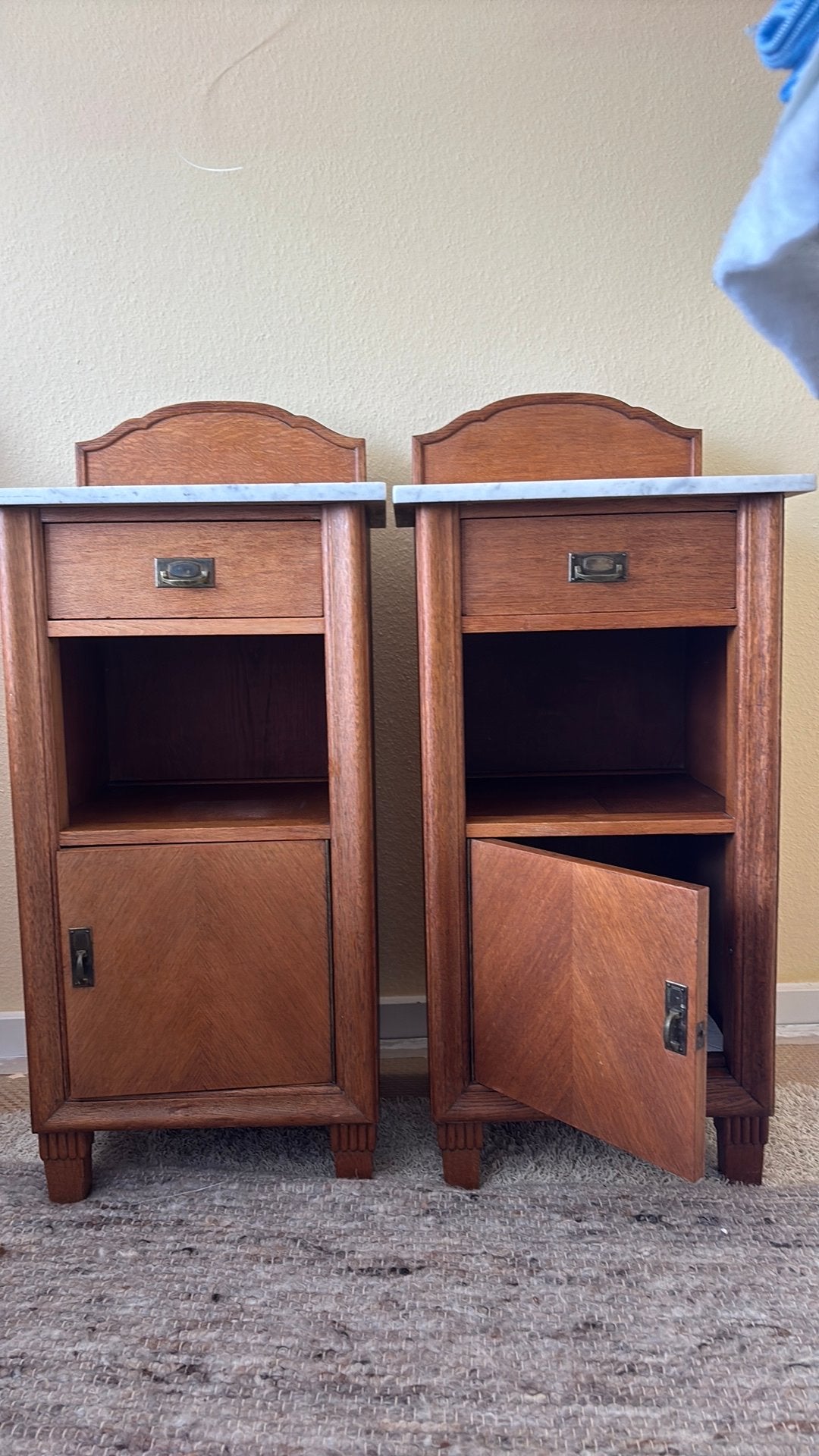 Vintage nachtkastjes, Huis en Inrichting, Ophalen, Minder dan 45 cm, Minder dan 55 cm
