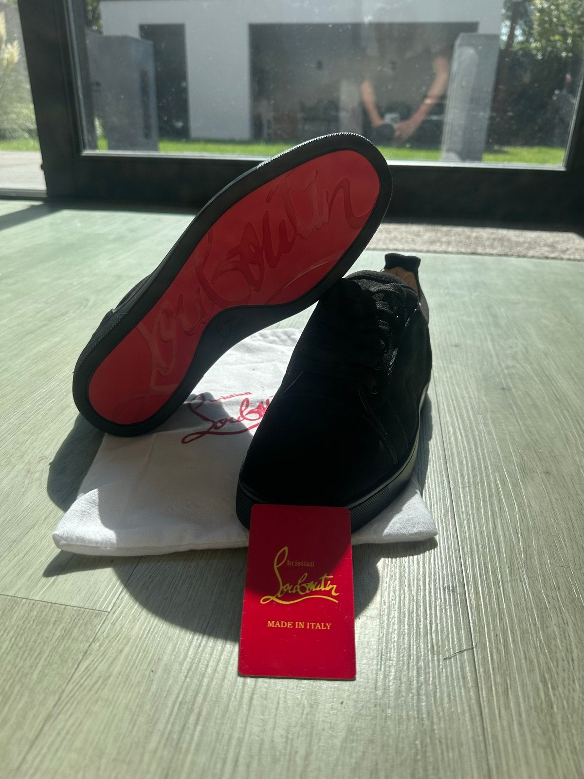 Christian Louboutin Sneakers Zwart Maat 43, Ophalen of Verzenden, Zo goed als nieuw, Zwart, Sneakers of Gympen