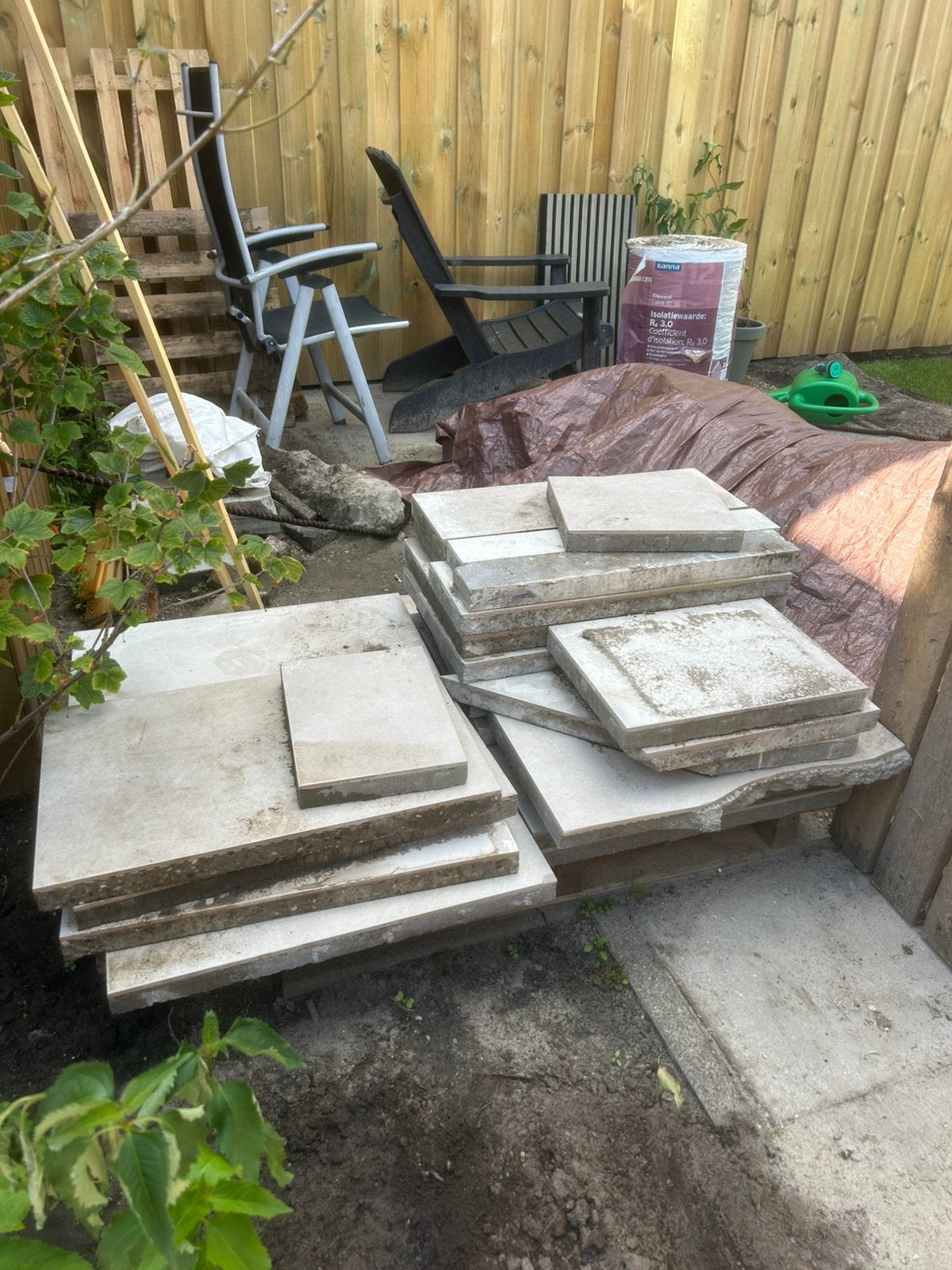 Gratis snijverlies tuintegels 4cm dik, Tuin en Terras, Tegels en Klinkers, Ophalen, Zo goed als nieuw, Beton, Terrastegels