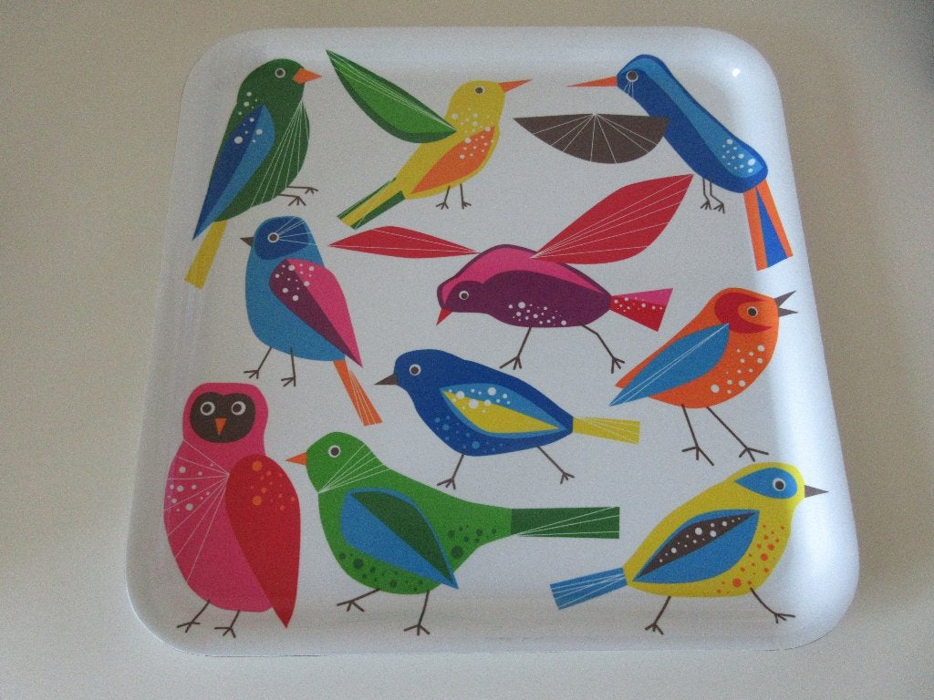 Ikea dienblad met vogels, Huis en Inrichting, Overige materialen, Vierkant, Ophalen of Verzenden, Zo goed als nieuw