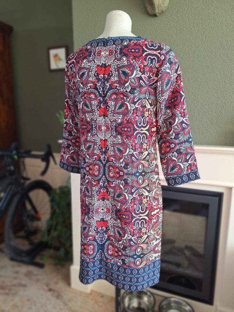 Caroline Biss kleurrijke jurk M 38, Kleding | Dames, Maat 38/40 (M), Zo goed als nieuw, Knielengte, Caroline Biss