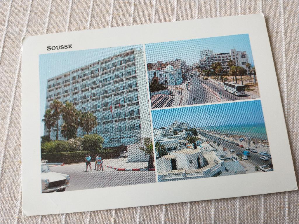 Tunesië, Sousse - 3 afbeeldingen, Verzamelen, Ansichtkaarten | Buitenland, Ophalen of Verzenden, 1980 tot heden, Gelopen, Buiten Europa