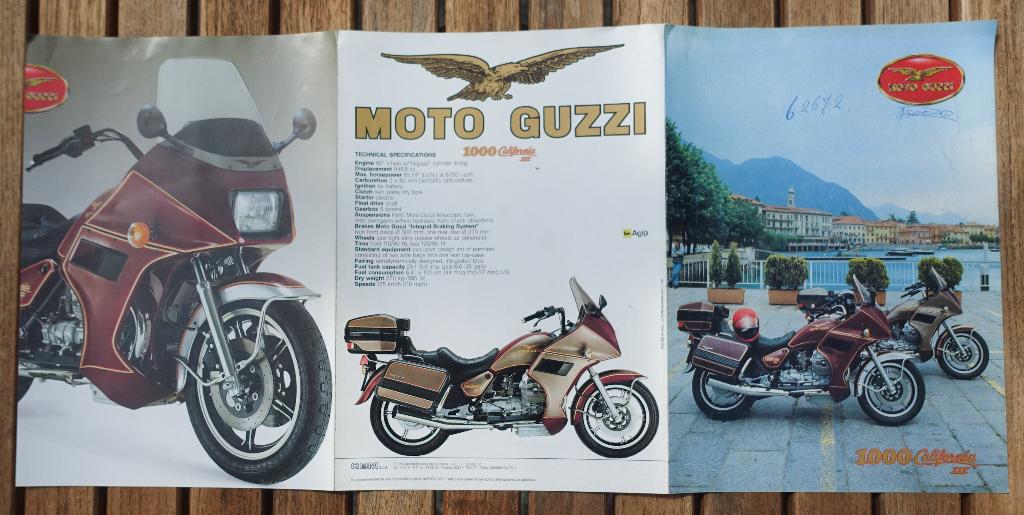 vintage folder Moto Guzzi 1000 California III, Ophalen of Verzenden, Gelezen, Folder