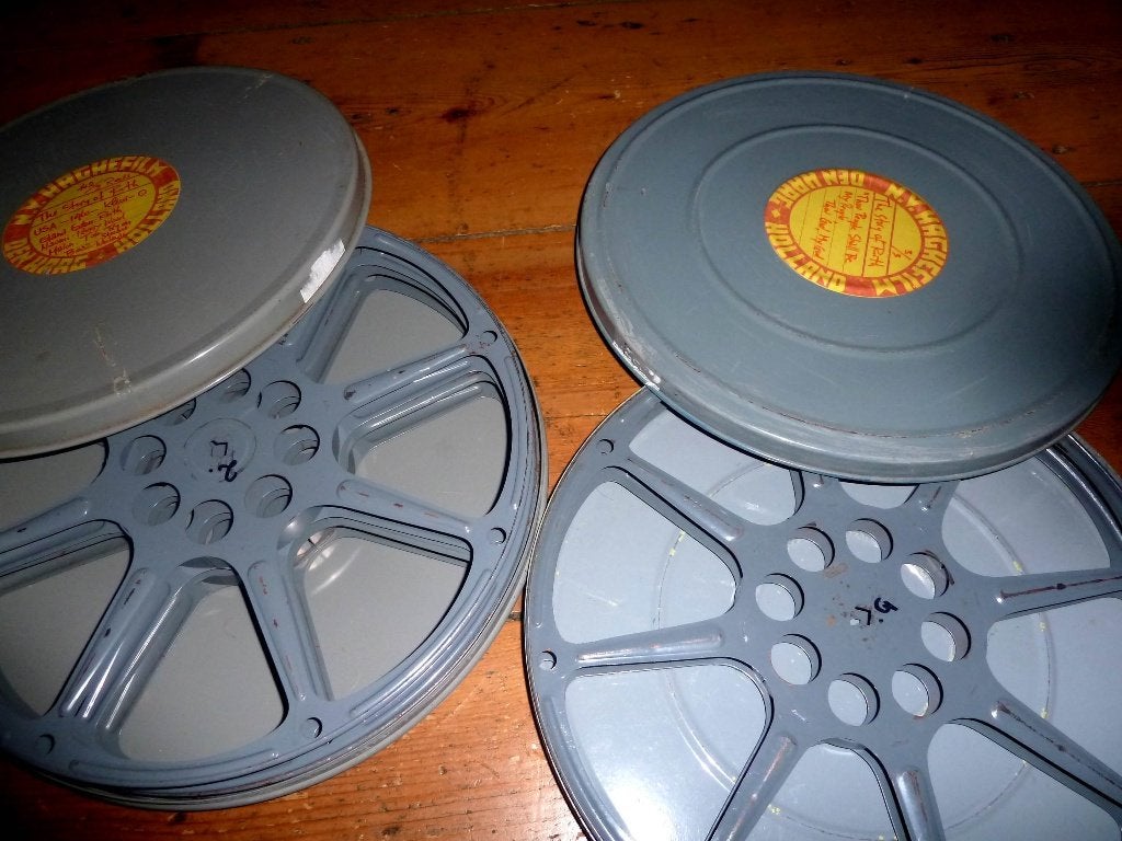 16mm film vintage Cecolite blik + spoel 480mtr - 5 stuks -, Audio, Tv en Foto, Filmrollen, Ophalen of Verzenden, 16mm film