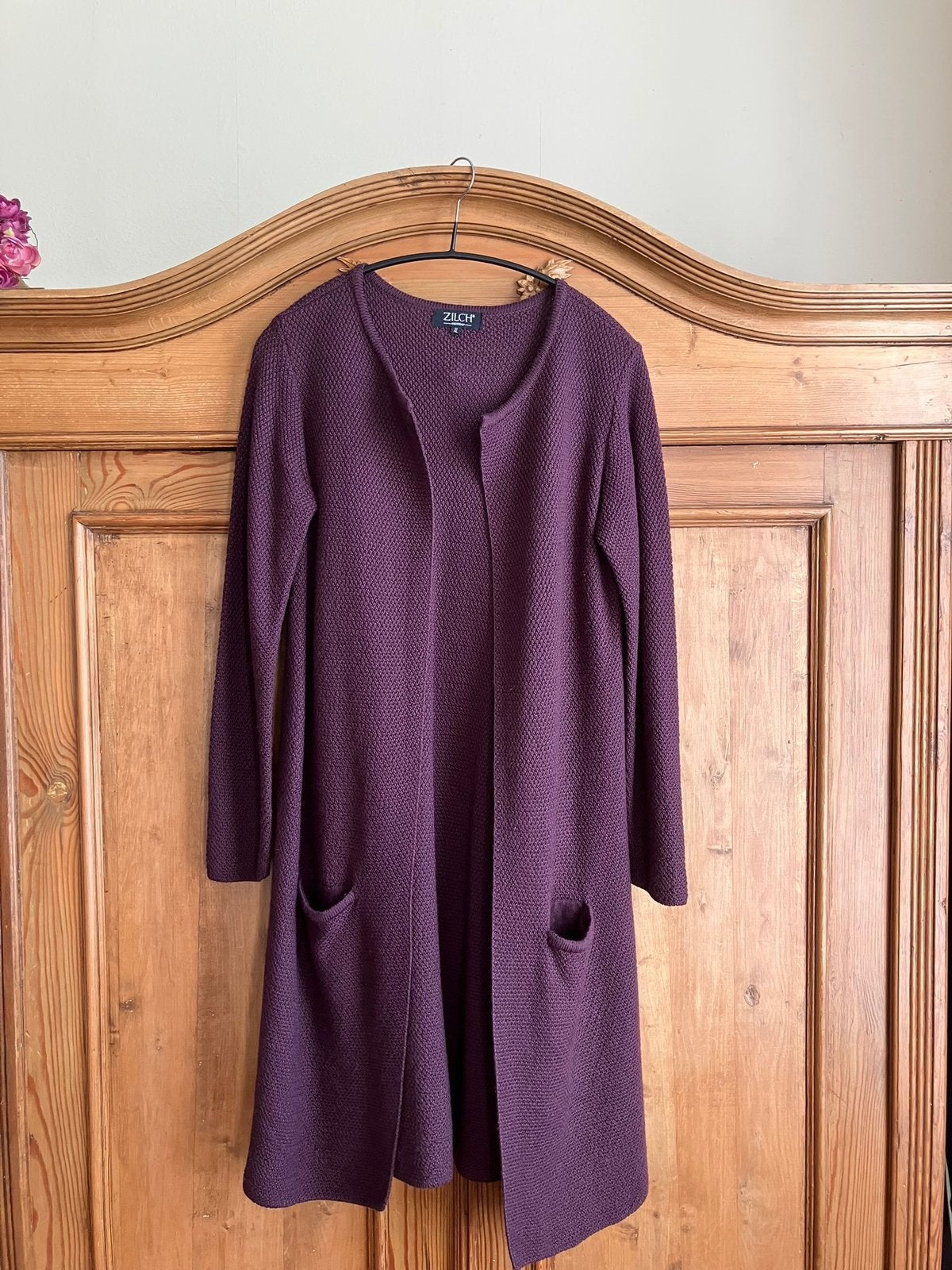 Lang Bordeaux rood vest, mooie kwaliteit, Ophalen of Verzenden, Zo goed als nieuw, Maat 38/40 (M), Rood