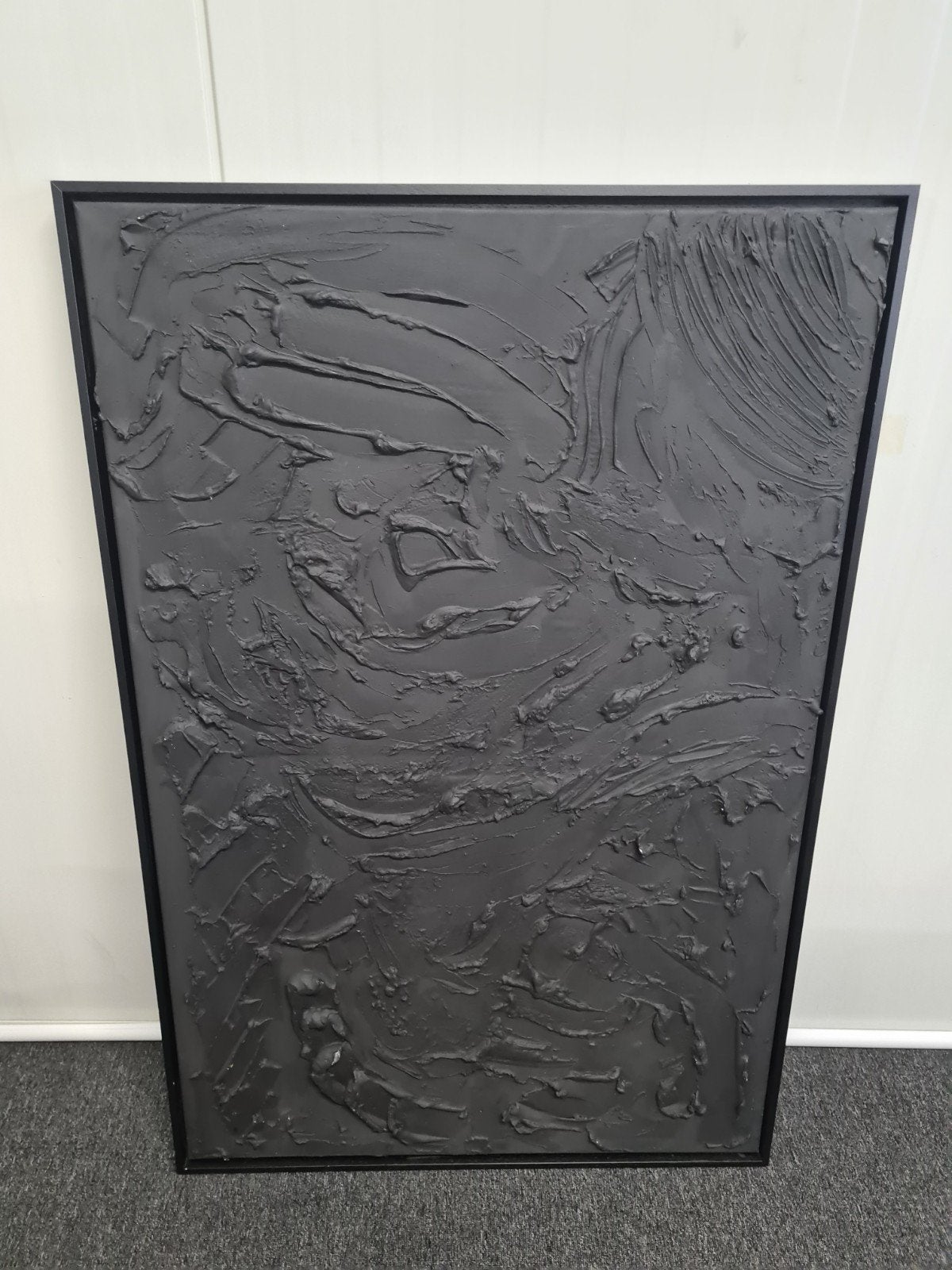 RBinterior Bumpy Road Structuurschilderij Zwart 75x115cm, Ophalen
