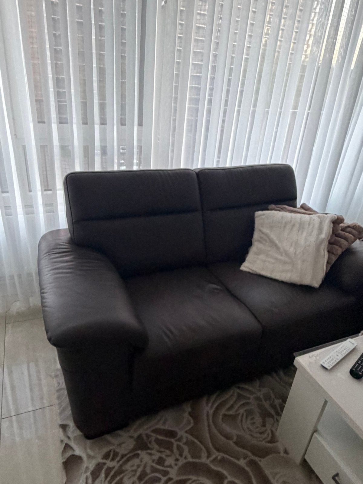 Echt leren bank 2 stuks voor €100,-, Huis en Inrichting, Ophalen, Zo goed als nieuw, 75 tot 100 cm