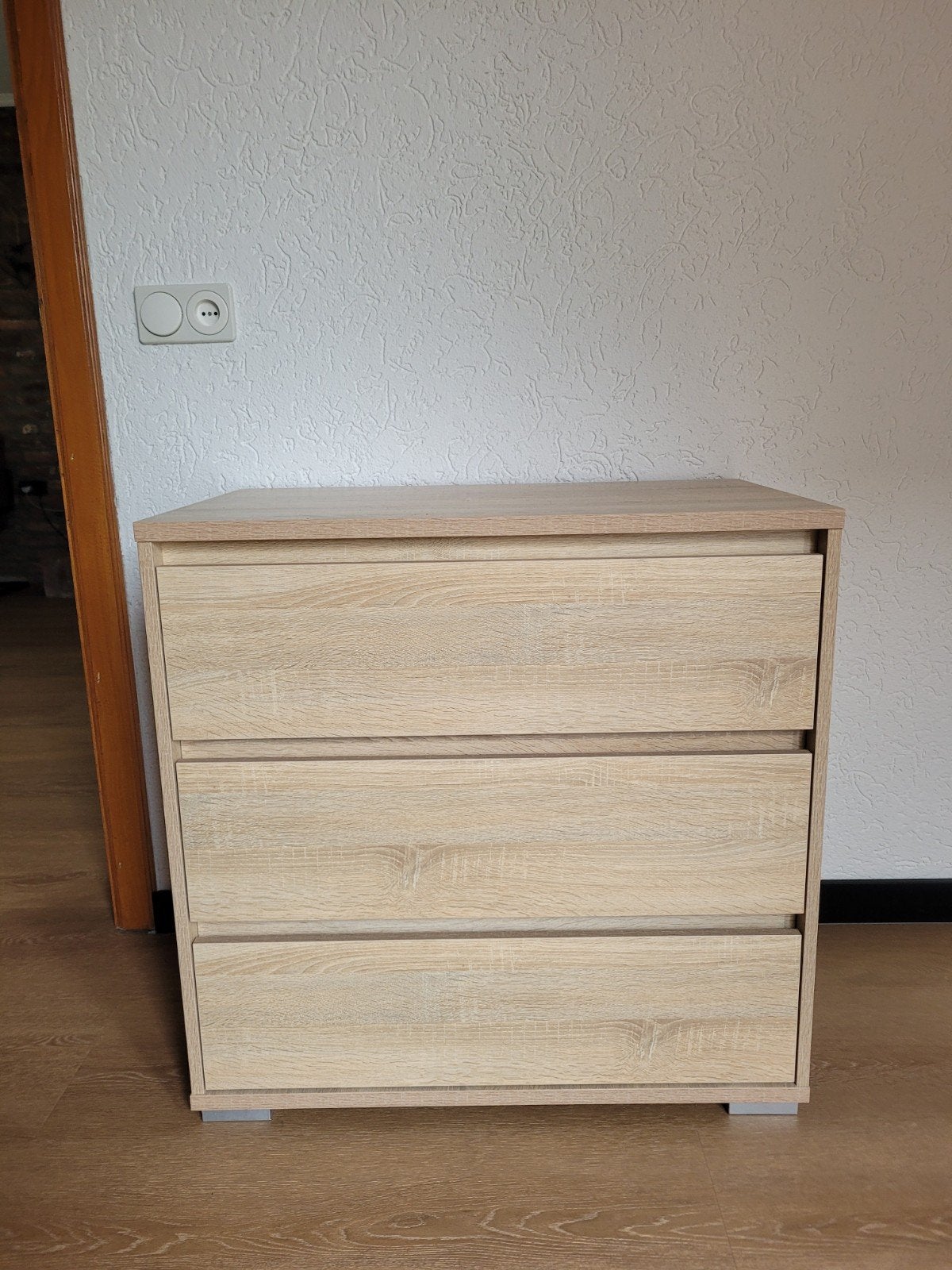 Commodekast met 3 lades, licht eiken fineer, Huis en Inrichting, Ophalen