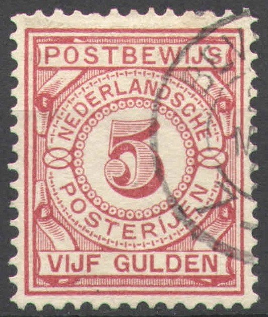 Nederland Postbewijszegel 6 gestempeld 1884, Ophalen of Verzenden, T/m 1940, Gestempeld