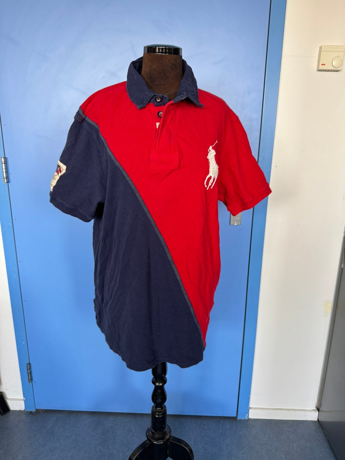 Polo Ralph Lauren Shirt Mens custom fit., Kleding | Heren, Verzenden, Zo goed als nieuw, Maat 56/58 (XL), Blauw