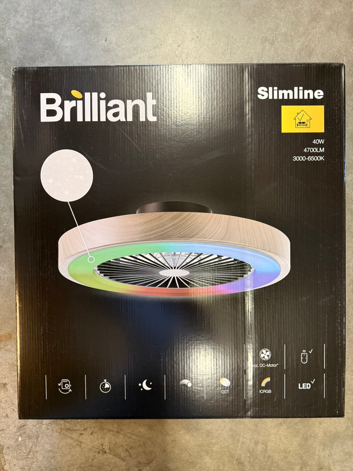 Plafondlamp met ventilator, Ophalen, Modern, Meerkleurig, Nieuw