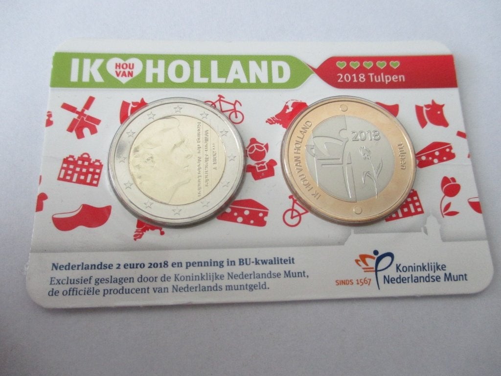 Ik hou van Holland 2018 tulpen bu, Ophalen of Verzenden, Koningin Beatrix, Euro's, Setje