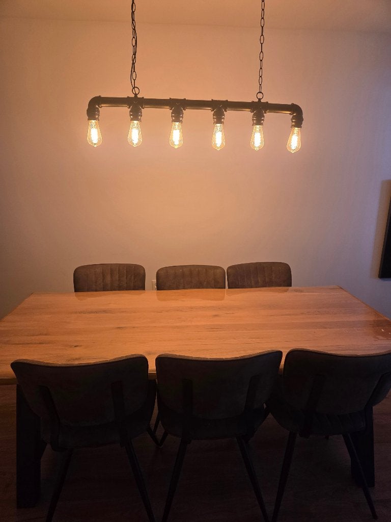Eiken Boomstamtafel met A-poot, 200 cm of meer, Zo goed als nieuw, Vijf personen of meer, Eikenhout