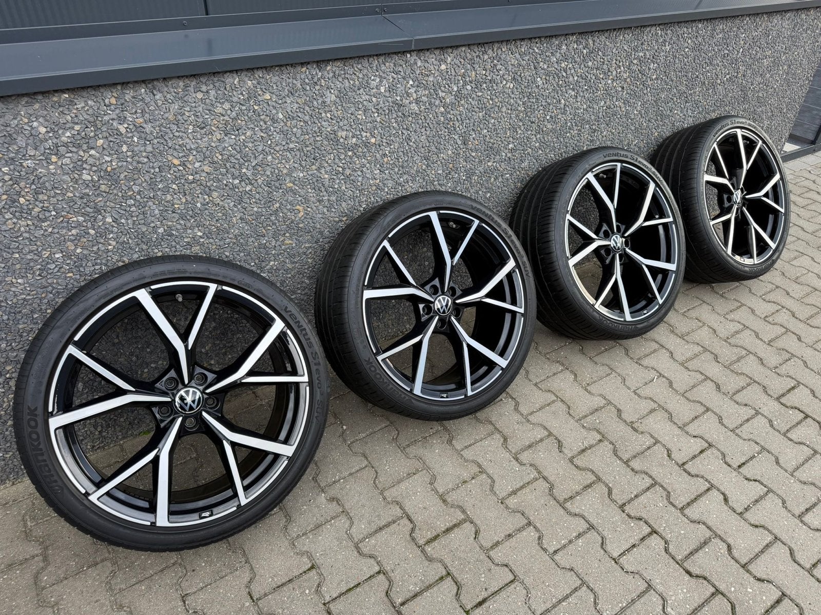 Origineel VW Velgen 21 inch VW Tiguan R Estoril, Gebruikt, 255 mm, Banden en Velgen, Terreinwagen