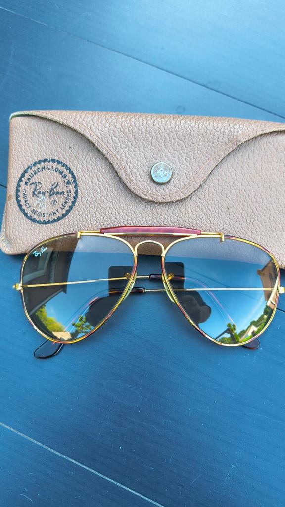 Ray-Ban Outdoorsman Tortuga Changeable maat 58-14 ZGAN, Ophalen of Verzenden, Zo goed als nieuw, Ray-Ban