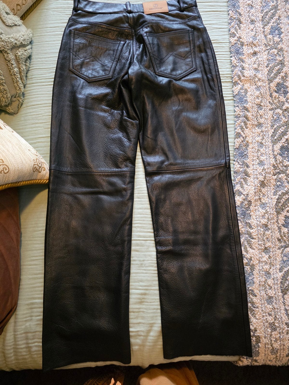 Nieuwe Saki Puls Leren Broek Maat 32, Zwart, Nieuw, Ophalen of Verzenden, Maat 34 (XS) of kleiner