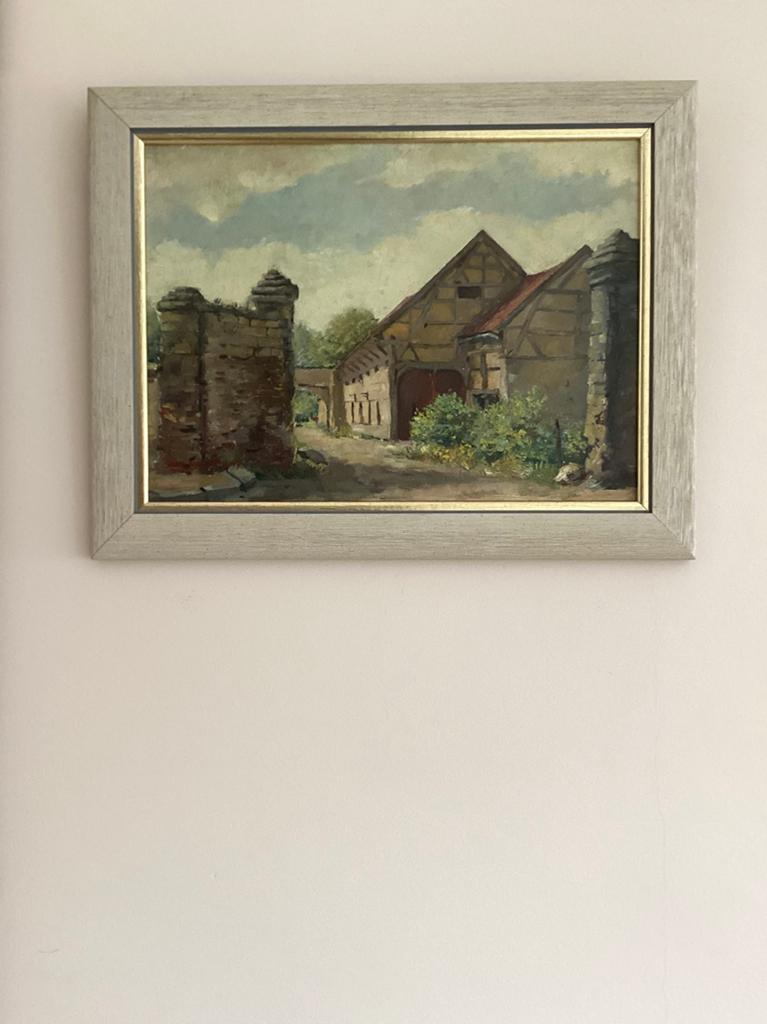 Ingelijst Olieverf op paneel 1947 van Jan Louwers, Antiek en Kunst, Ophalen of Verzenden