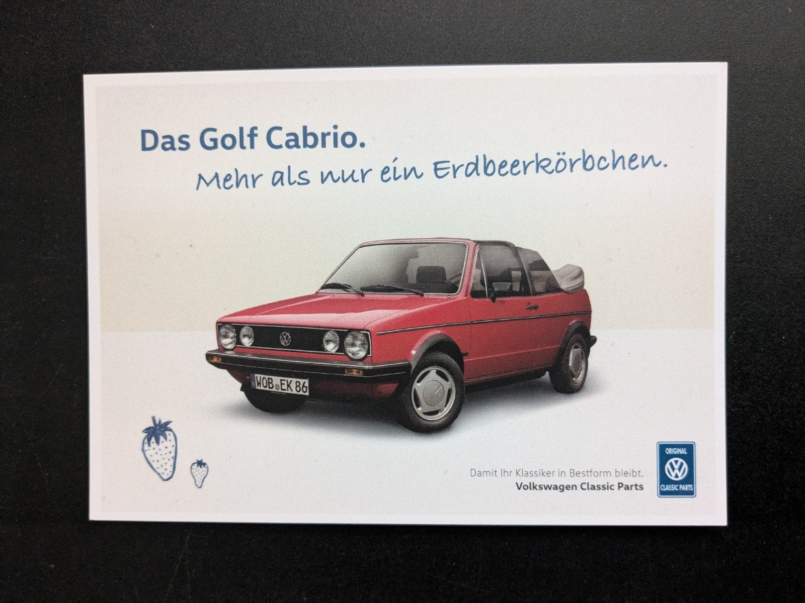 Ansichtkaart VOLKSWAGEN Golf 1 Cabrio, Ophalen of Verzenden, 1980 tot heden, Ongelopen, Voertuig