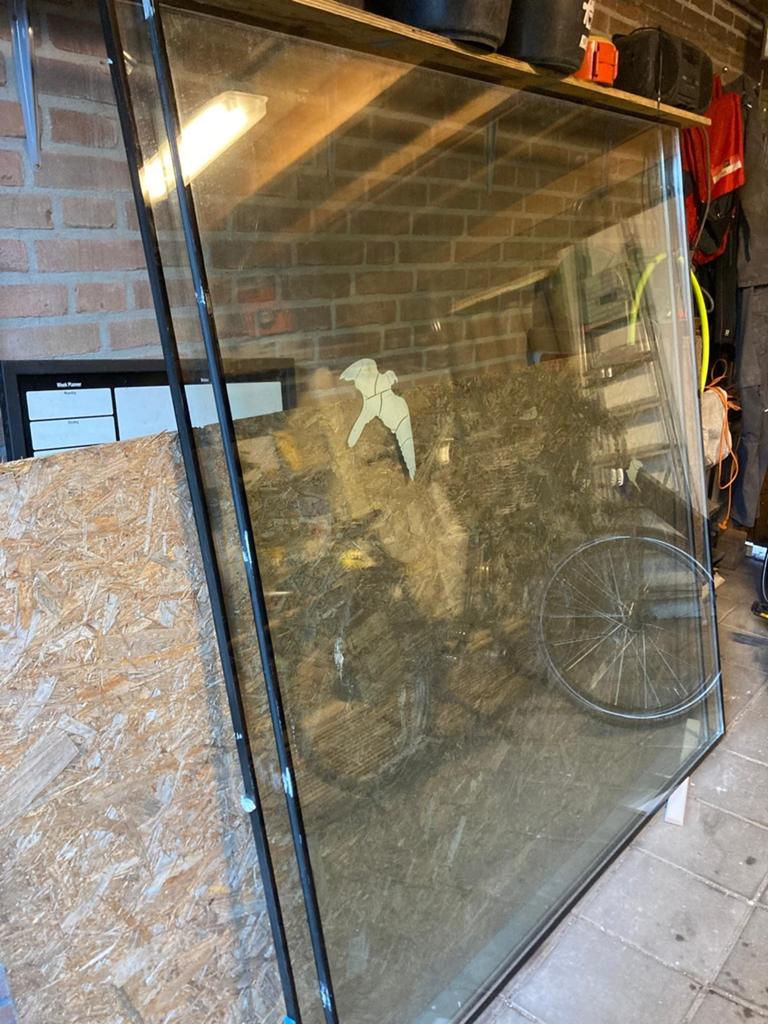 2 glazen ramen, Doe-het-zelf en Verbouw, Glas en Ramen, Ophalen, Gevelraam of Ruit