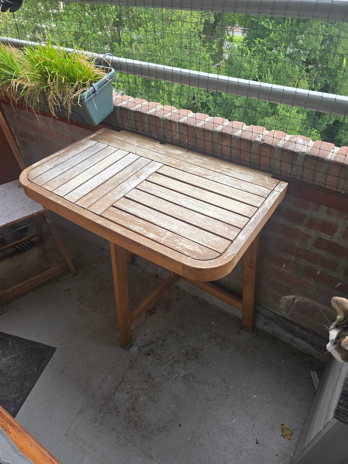 Houten muur tafel, inklapbaar, Ophalen, Hout, 2 zitplaatsen
