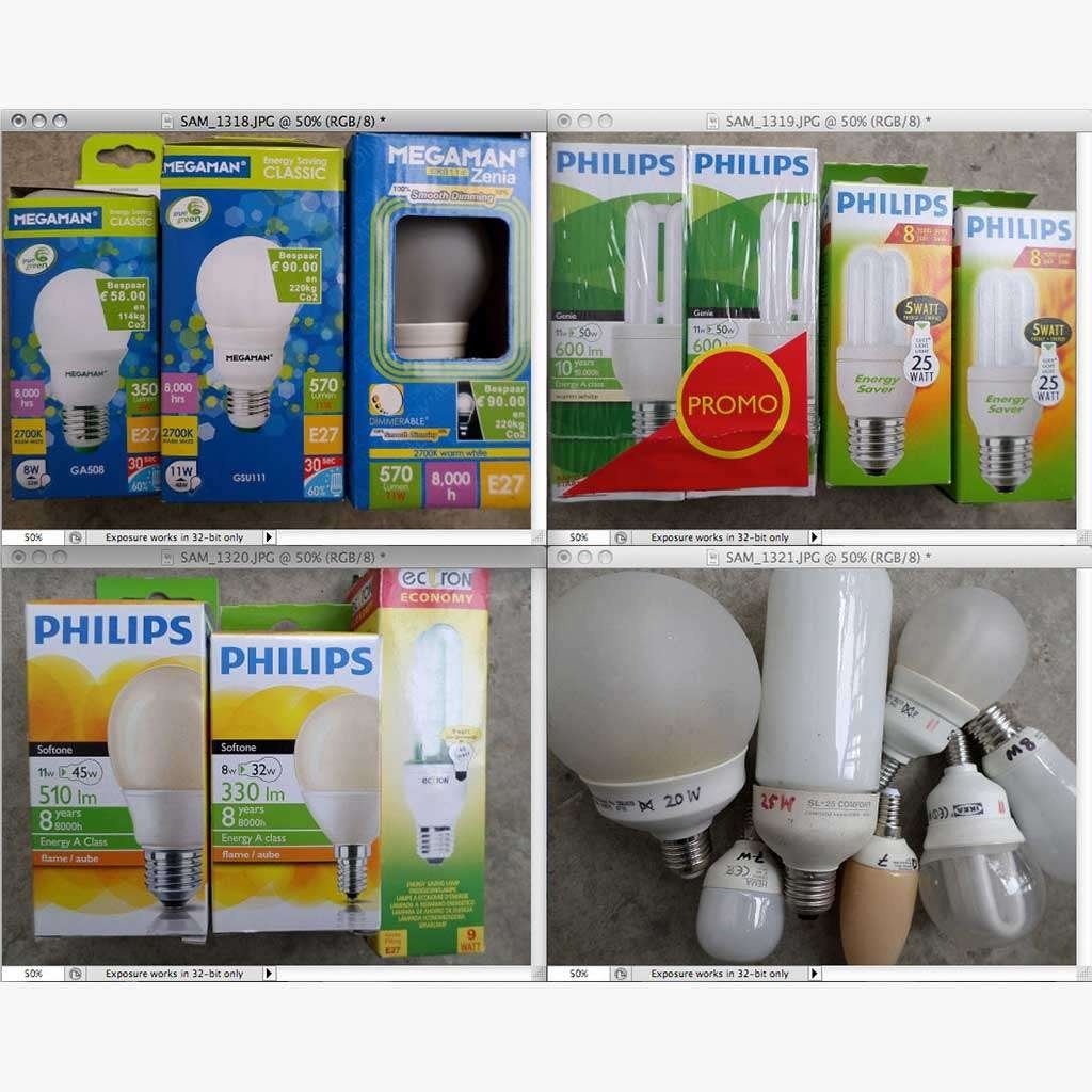 Partij spaarlampen nieuw/gebr. div merken/watt. spaarlamp n0, Ophalen of Verzenden, Zo goed als nieuw, E27 (groot), Spaarlamp