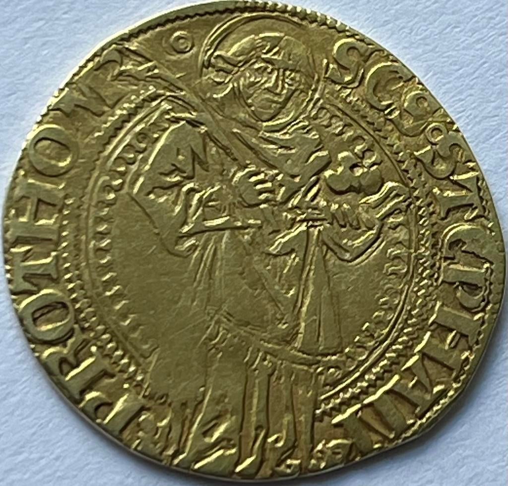 Nijmegen zeldzame Sint-Stephanus goudgulden 1523-1526, Postzegels en Munten, Munten | Nederland, Vóór koninkrijk, Losse munt, Goud