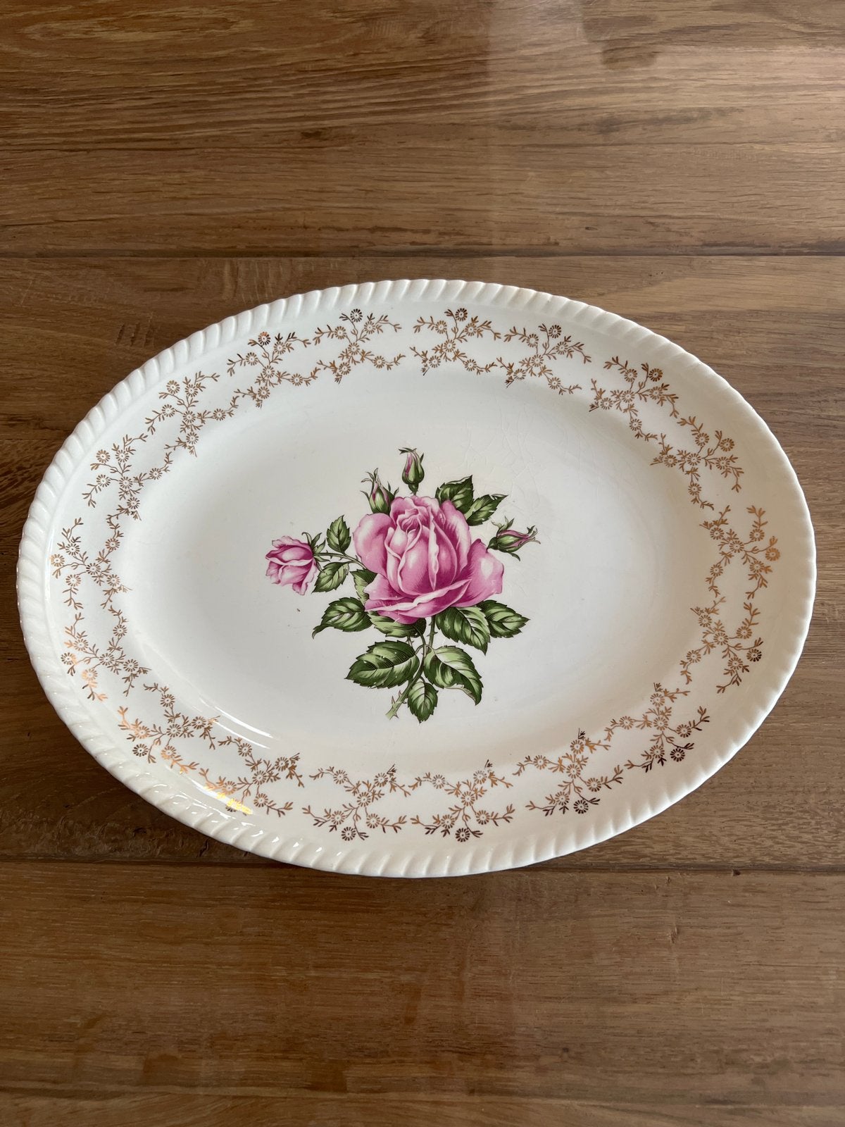 Vintage British Empire Ware Rosebud Schaal 22K Goud, Antiek en Kunst, Ophalen of Verzenden