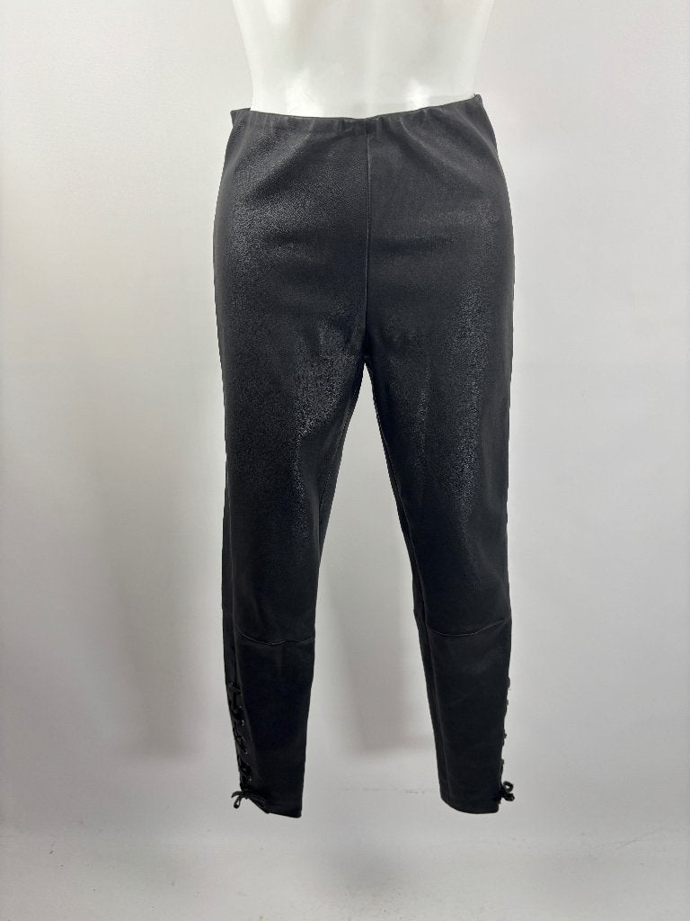 UTERQUE Zwart leer stretch broek  Maat 38/40 - L, Maat 38/40 (M), Zwart, Uterque, Ophalen of Verzenden
