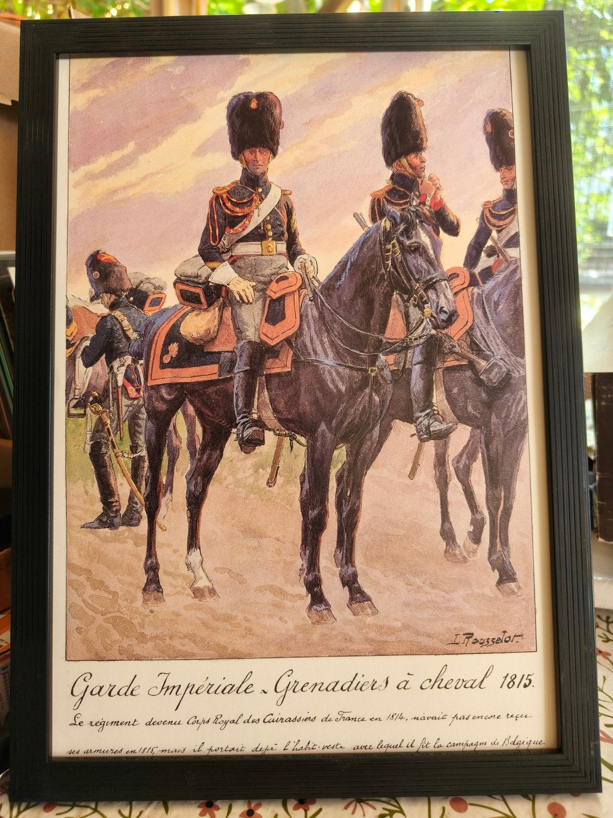 Garde Impériale Grenadiers à cheval 1815 - Ingelijste Print, Ophalen of Verzenden, Landmacht, Foto of Poster