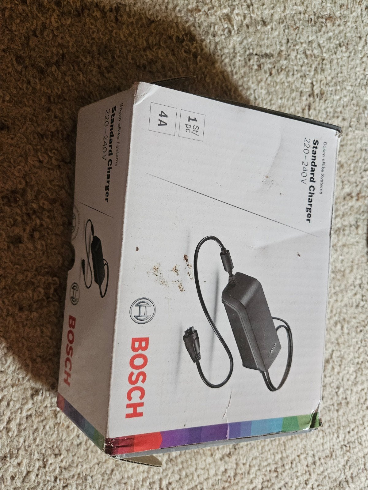 Bosch E-bike Oplader 4A 220-240V Zo goed als nieuw, Fietsen en Brommers, Ophalen of Verzenden, Zo goed als nieuw