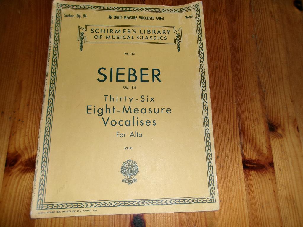 Sieber - Thirty Six Eight Measure Vocalises Op. 94, Zang, Gebruikt, Klassiek, Ophalen of Verzenden