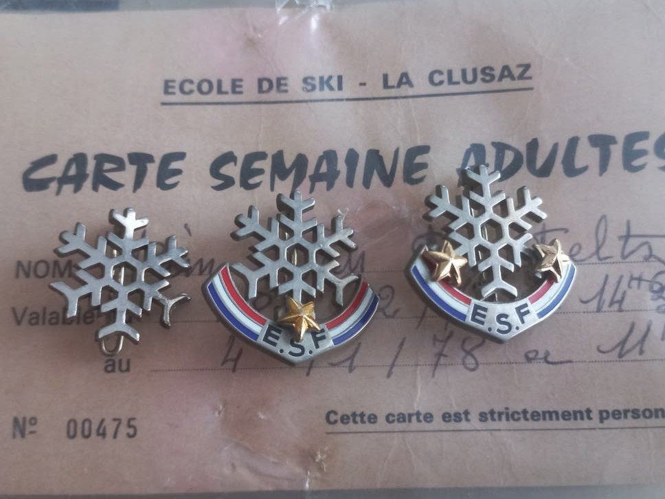 ESF (École du Ski Français) 0/1/2-ster skibroch 1977/8e met, Ophalen of Verzenden, Overige materialen, Buitenland