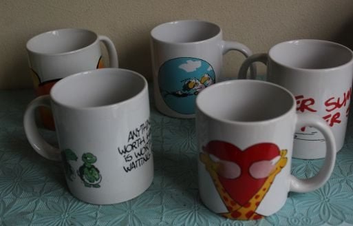 5 bekers Jan Vis, Overige merken, Ophalen of Verzenden, Zo goed als nieuw, Bord(en)