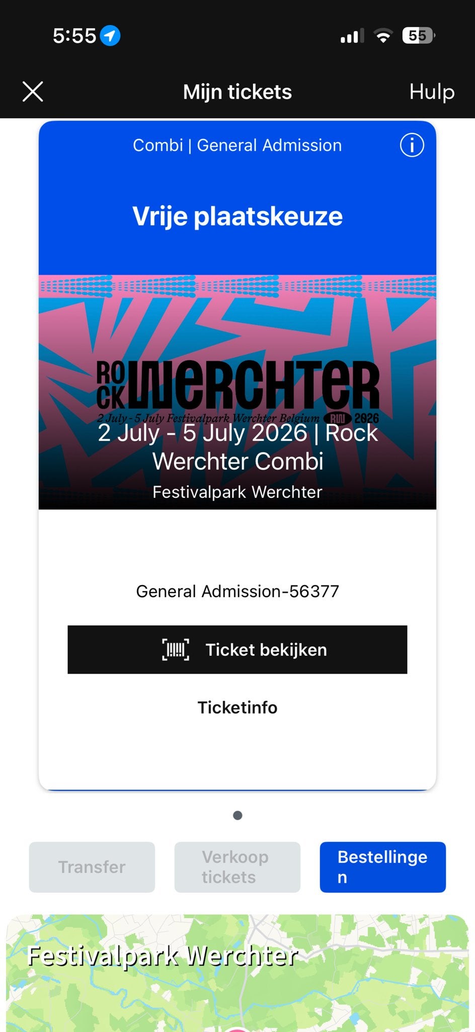 Rockwerchter, Tickets en Kaartjes, Eén persoon