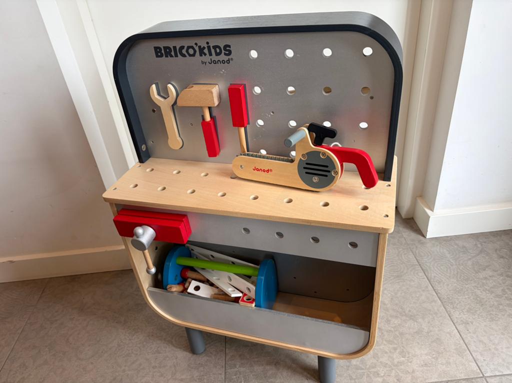 Houten werkbank Janod, Kinderen en Baby's, Speelgoed | Houten speelgoed, Ophalen, Zo goed als nieuw