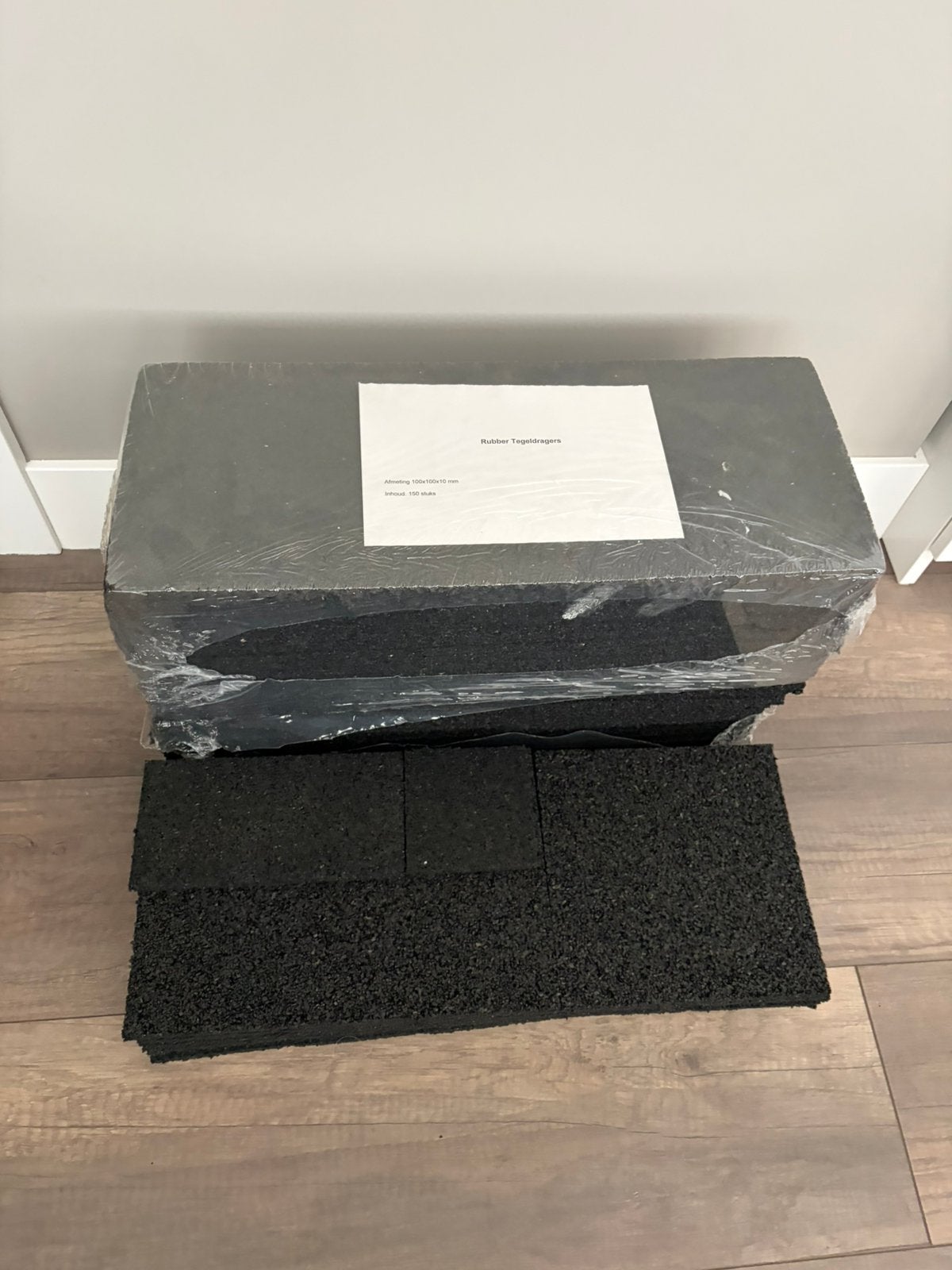 Rubber tegeldragers 10x10x1 cm - 380 stuks, Ophalen of Verzenden, Nieuw, Rubber, Overige typen