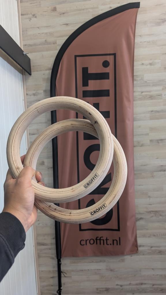 Houten Gymringen Set met Straps - Uit eigen werkplaats, Sport en Fitness, Fitnessmaterialen, Ophalen of Verzenden, Nieuw, Buik