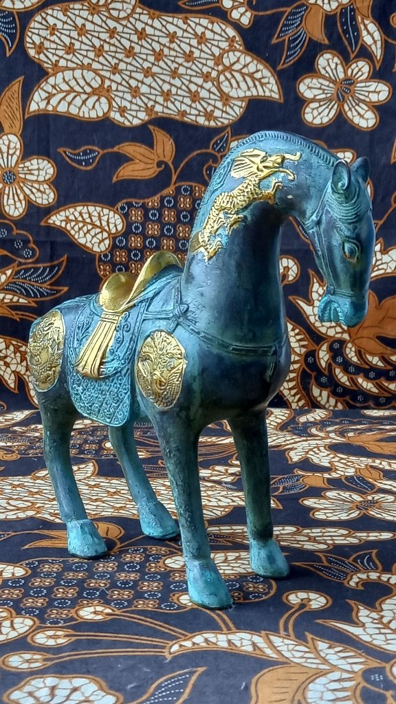 Prachtig oud antiek Chinees brons beeld van een paard 23 cm., Ophalen of Verzenden