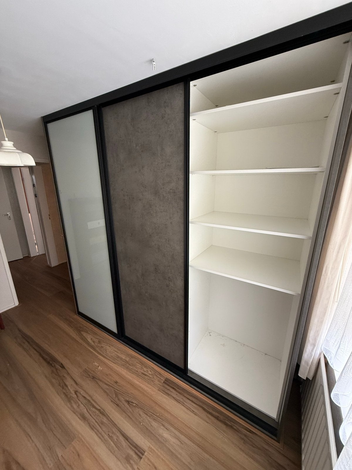 Zo goed als nieuwe inbouwkast met glas, vakken en lades, Huis en Inrichting, Kasten | Kledingkasten, Ophalen, 200 cm of meer, Met lade(s)