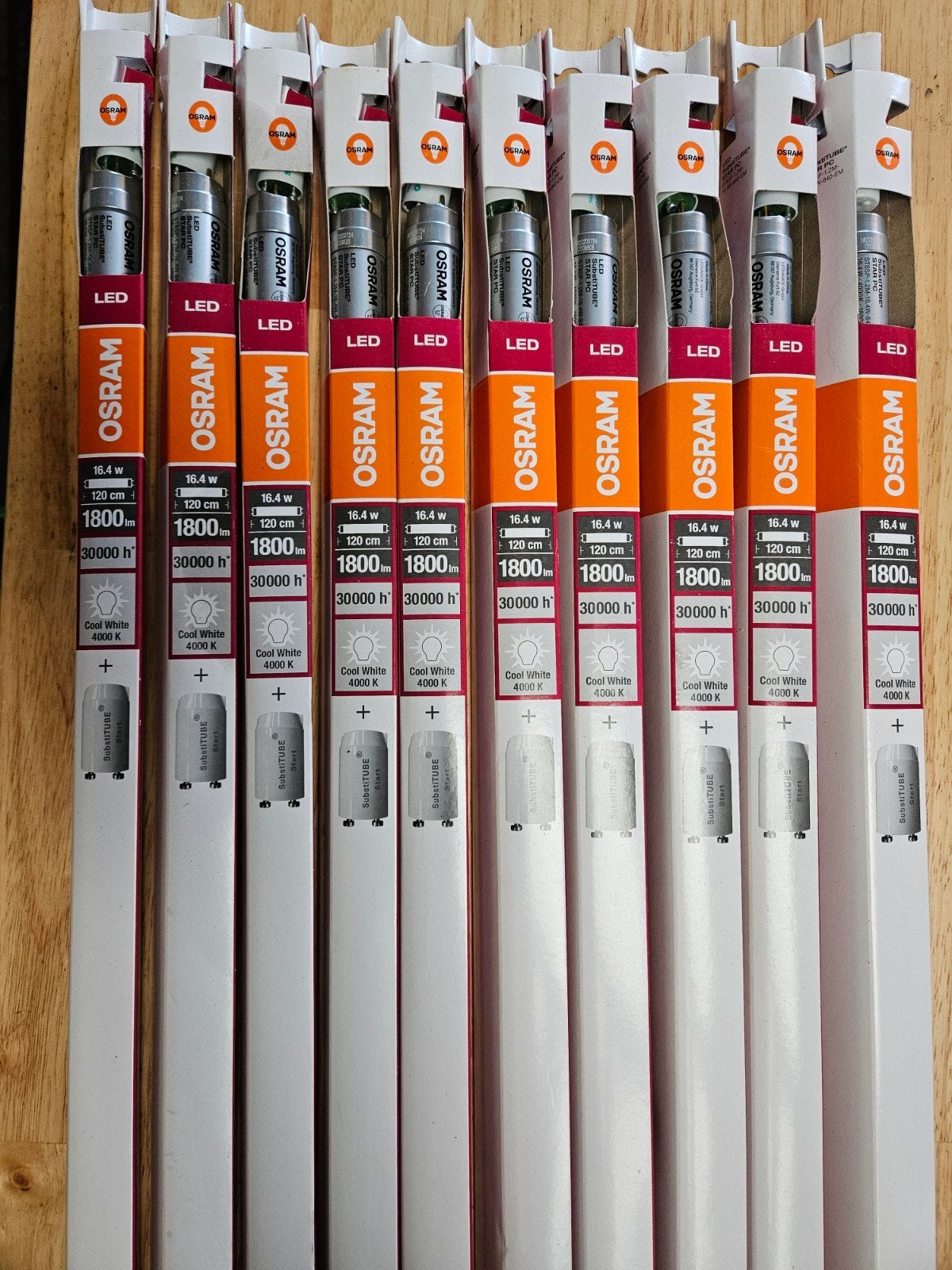 10x OSRAM LED TL buizen met starter, 120cm, 4000K, Huis en Inrichting, Ophalen