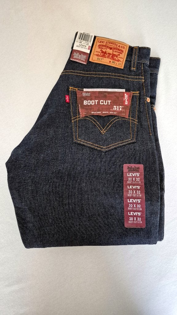 Levi’s Boot Cut 517 raw denim Jeans (origineel)., Levi's, Blauw, Nieuw, W32 (confectie 46) of kleiner