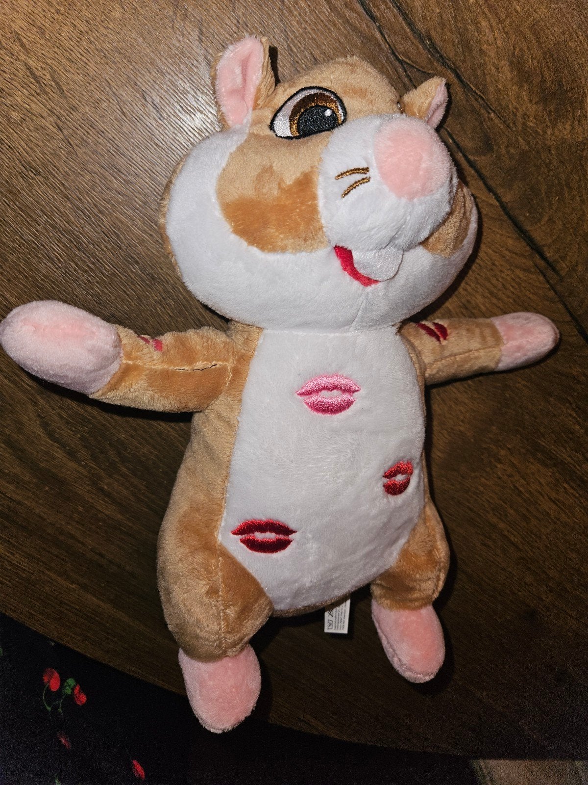 knuffelhamster met kusjespatroon, Hamster, Ophalen of Verzenden, Zo goed als nieuw, Meerkleurig
