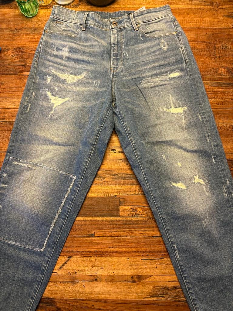 G-Star RAW Jeans - Gedragen met Stijlvolle Beschadigingen, Kleding | Heren, Spijkerbroeken en Jeans, Blauw, Overige jeansmaten