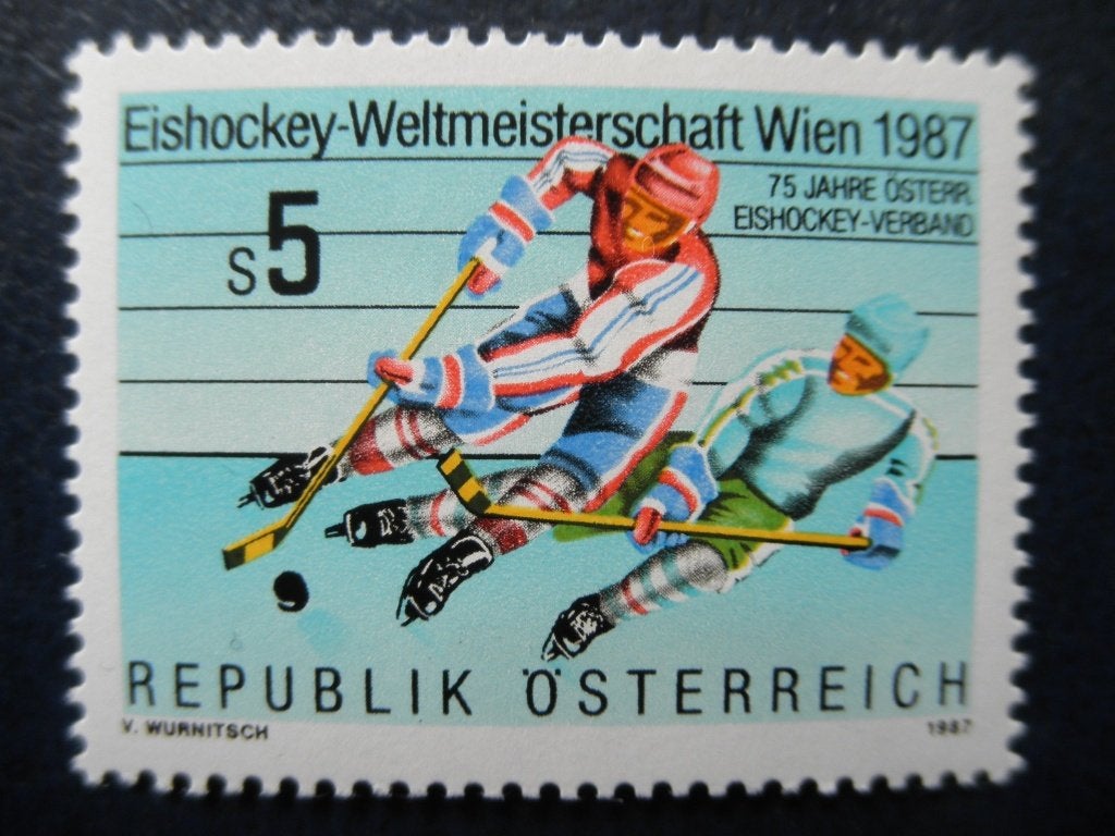 Postzegels Oostenrijk 1987 ijshockey - cw. 1,00 postfris., Ophalen of Verzenden, Postfris