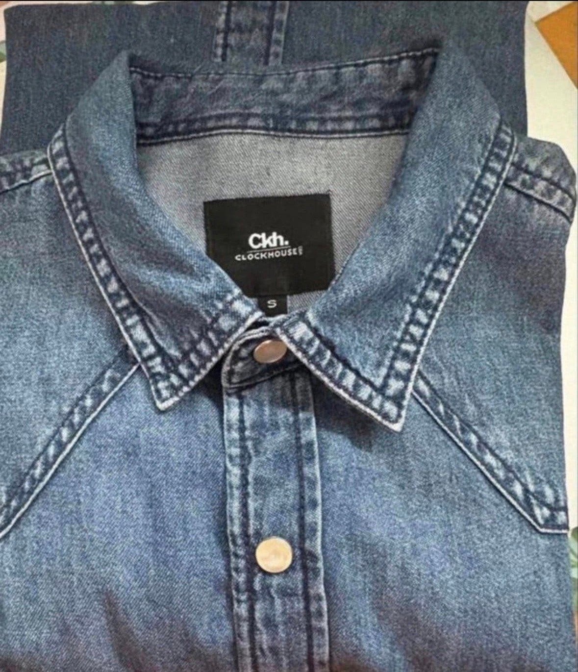Nieuwe spijkerblouse Clockhouse (C&A) maat S, Ophalen of Verzenden, Nieuw, Blauw, Halswijdte 38 (S) of kleiner