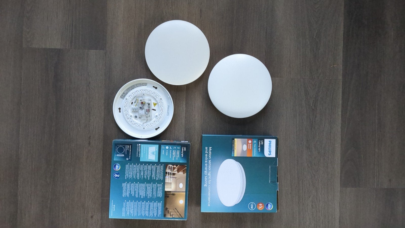 Philips Acuna CL253 plafondlampen (2 stuks), Kunststof, Ophalen of Verzenden, Zo goed als nieuw, Modern