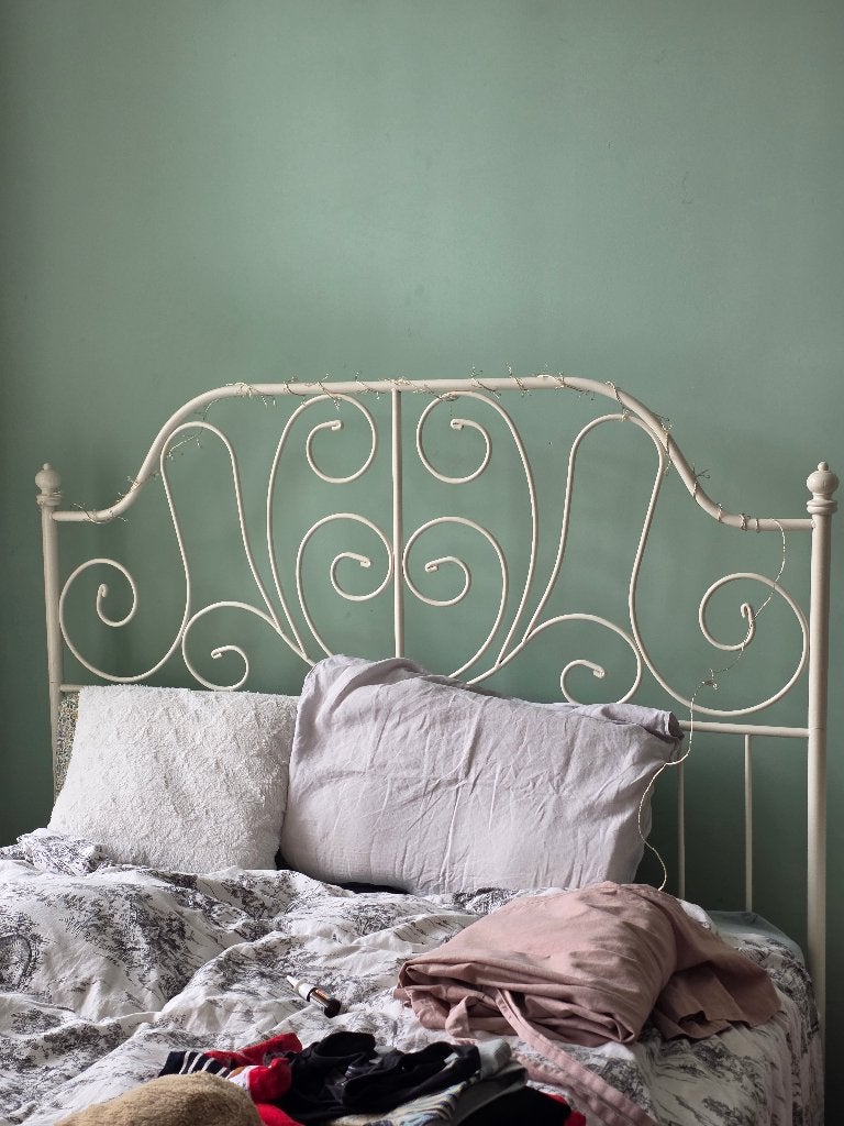 Ikea LEIRVIKWit 140x200 + lattenbodem, Ophalen, Overige materialen, Wit, Tweepersoons