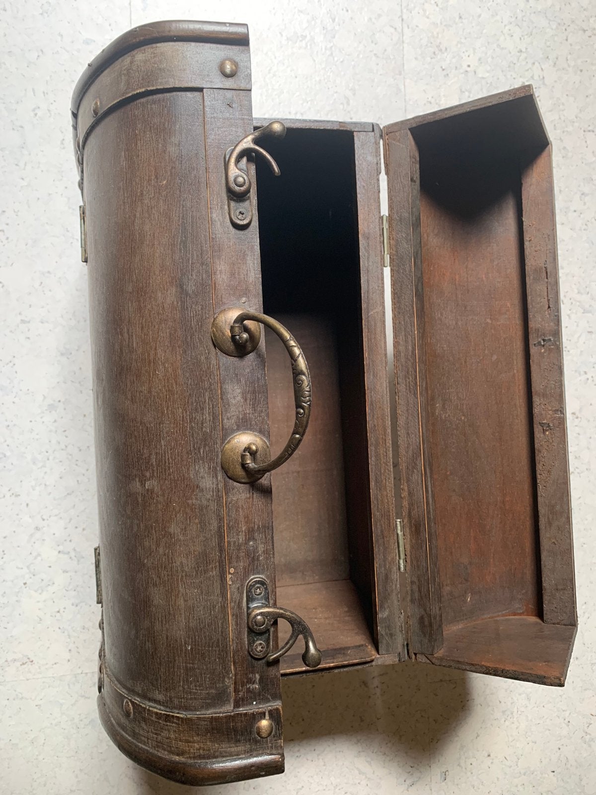 Houten koffertje, Ophalen of Verzenden, Gebruikt, Minder dan 50 cm