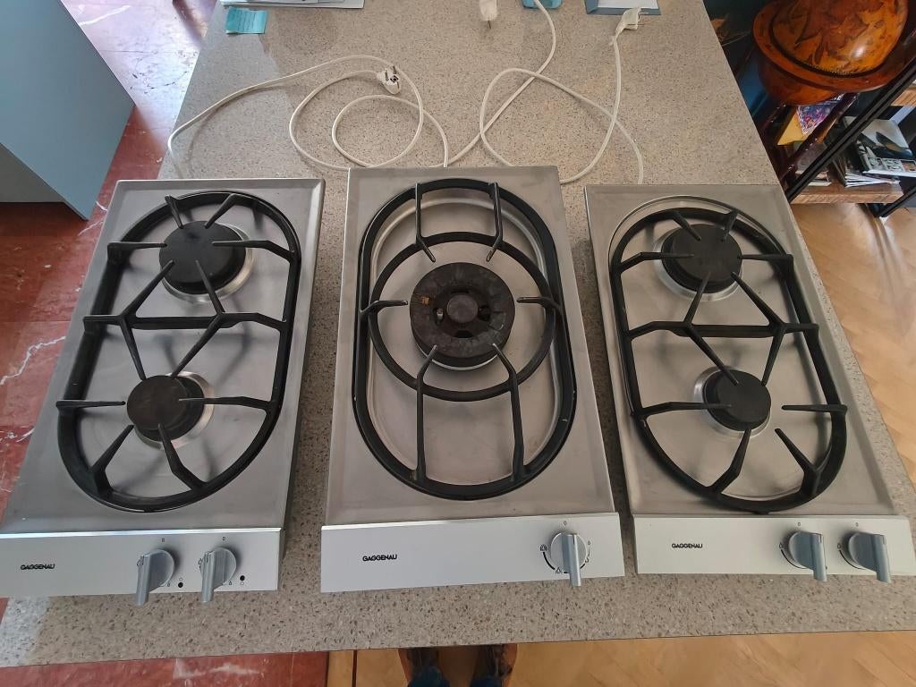 Gaggenau Vario Gas-kookset: 2x Duo-brander + 1x Wok, Ophalen, Gebruikt, Inbouw, Gas
