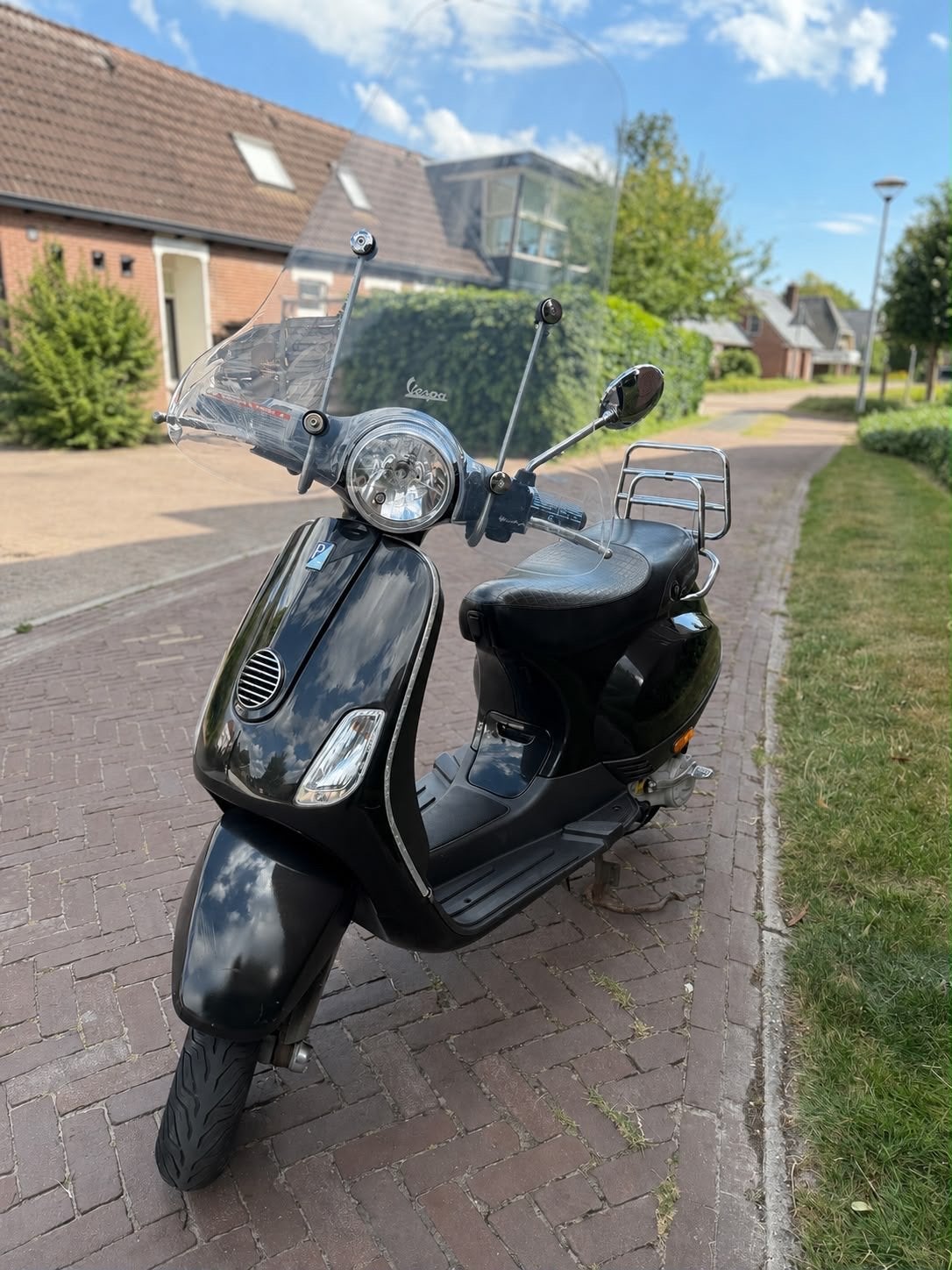 Vespa LX 50 4T - Zwart - Inclusief windscherm, Ophalen, Gebruikt, Maximaal 45 km/u, Overige modellen